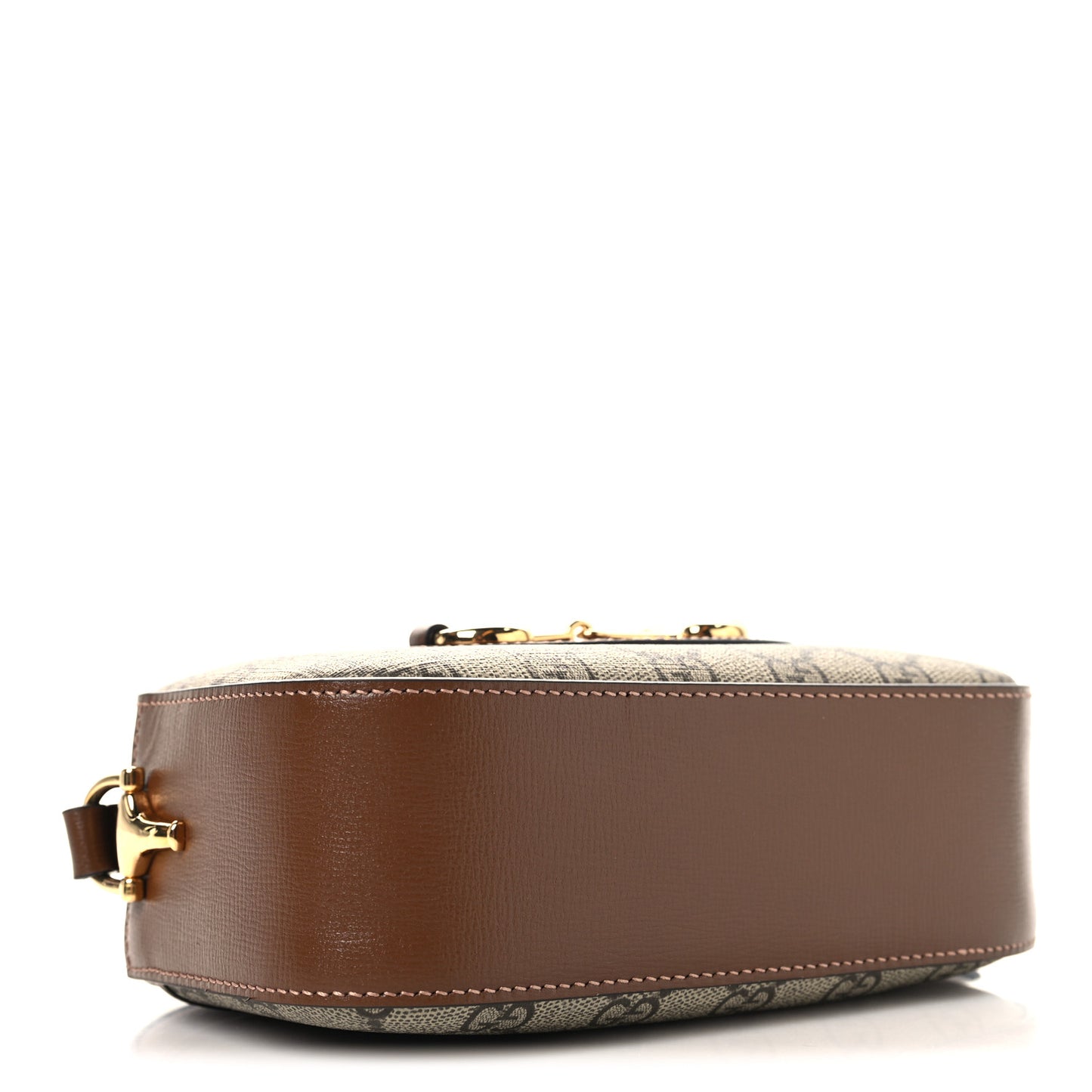 GG Supreme Monogram Mini Horsebit 1955 Camera Shoulder Bag Beige Brown Sugar