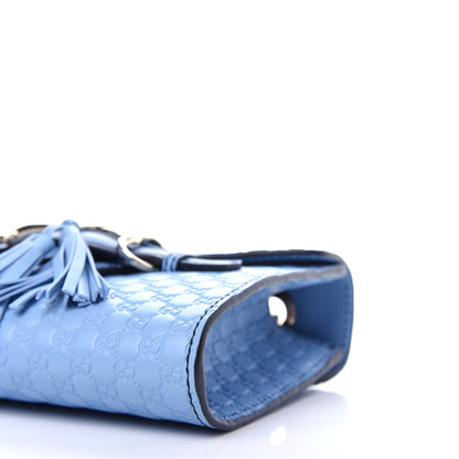 Gucci Soft Microguccissima Mini Emily Chain Shoulder Bag Mineral Blue 9 of 10