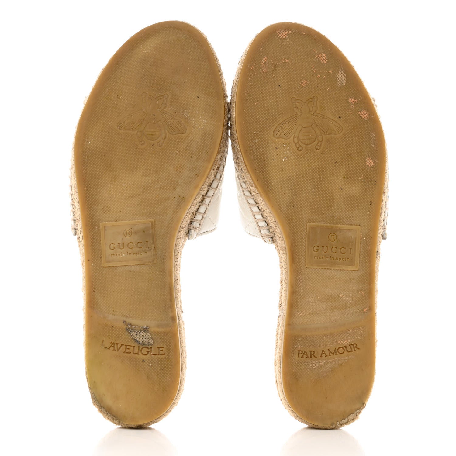 Gucci Nappa Matelasse GG Marmont Espadrille Slide Sandals 37.5 Great White 5 of 14