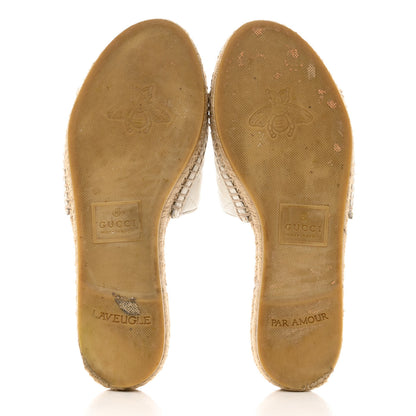 Gucci Nappa Matelasse GG Marmont Espadrille Slide Sandals 37.5 Great White 5 of 14