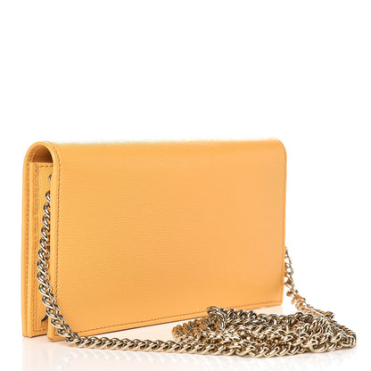 Gucci Textured Calfskin Medium Betty Chain Wallet Yellow 3 of 8