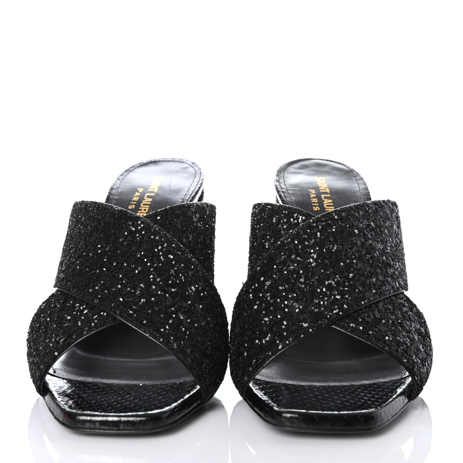 Saint Laurent Glitter LouLou 95 Mules 38 Black 2 of 4