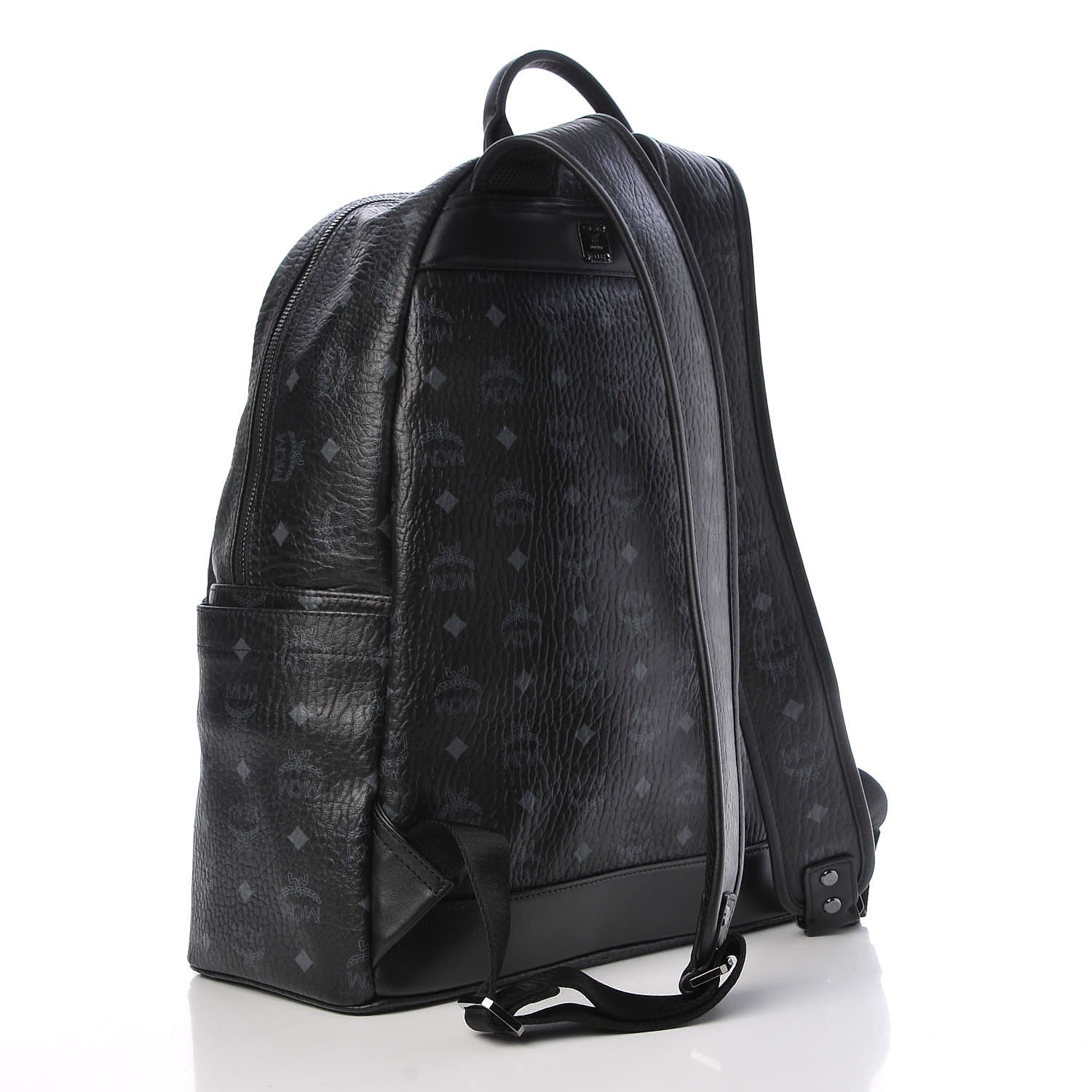 MCM Visetos Medium Stark Logo Stripe Backpack Black 3 of 21