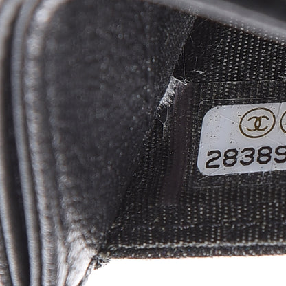 Chanel Goatskin Camellia Embossed Card Holder Grey 9 of 10