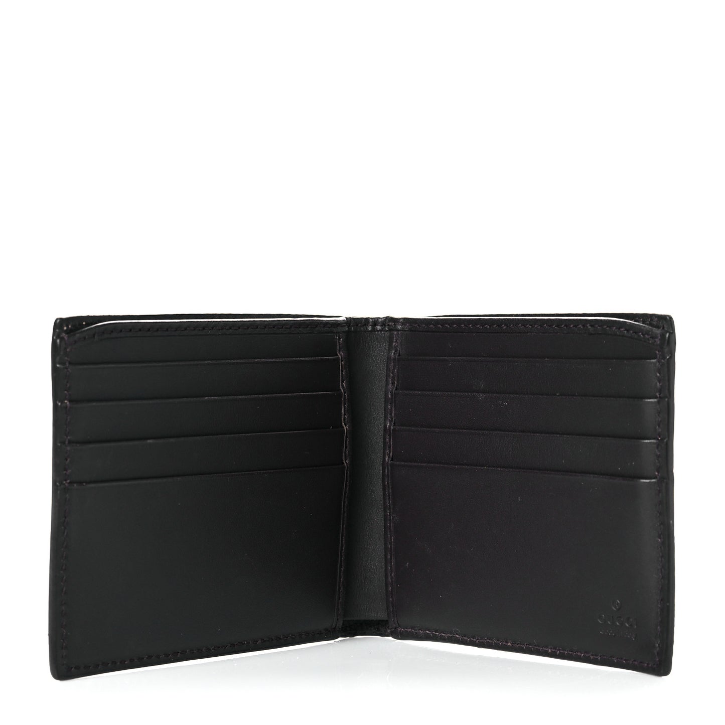 GG Supreme Monogram Selleria Calfskin Web Bee Embroidered New Web Bi-Fold Wallet Beige Ebony Cocoa