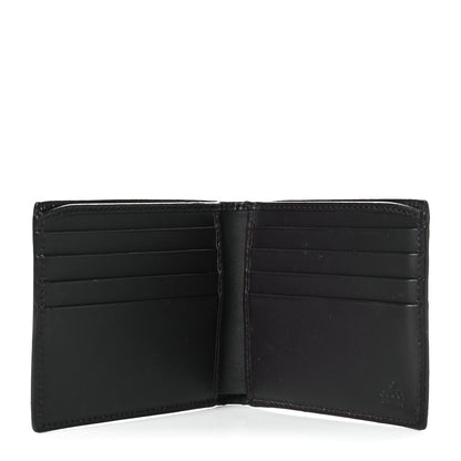 Gucci GG Supreme Monogram Selleria Calfskin Web Bee Embroidered New Web Bi-Fold Wallet Beige Ebony Cocoa 5 of 10