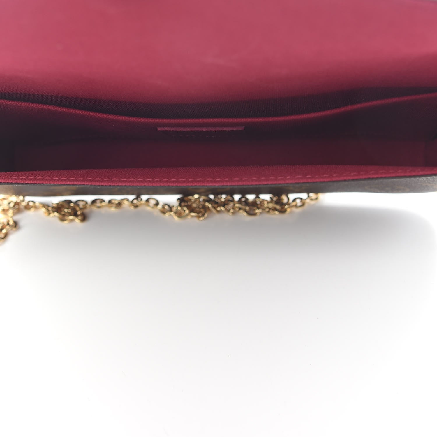 Louis Vuitton Monogram Pochette Felicie Chain Wallet Fuchsia 6 of 10