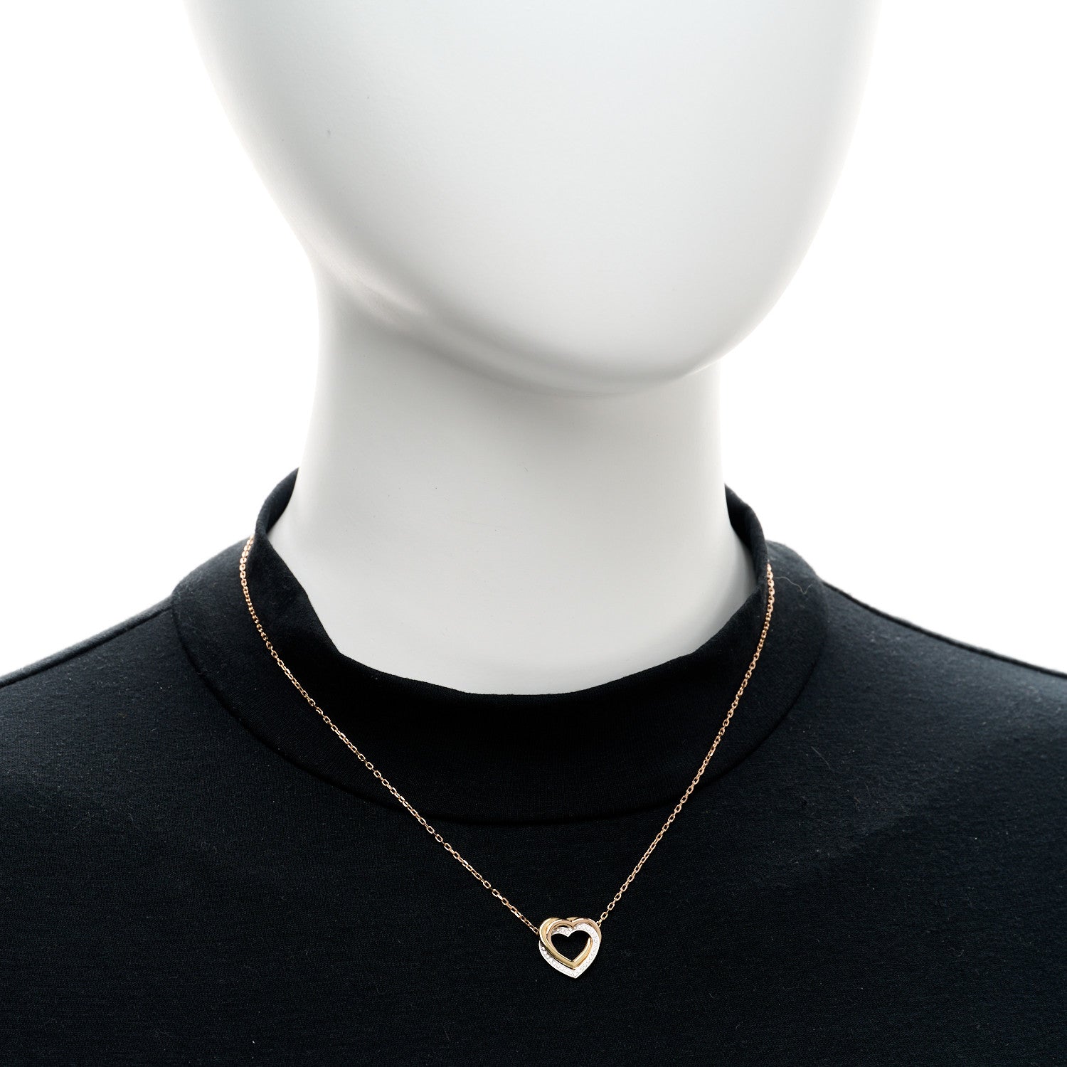 Cartier 18K Pink Yellow White Gold Diamond Trinity Heart Pendant Necklace 2 of 5