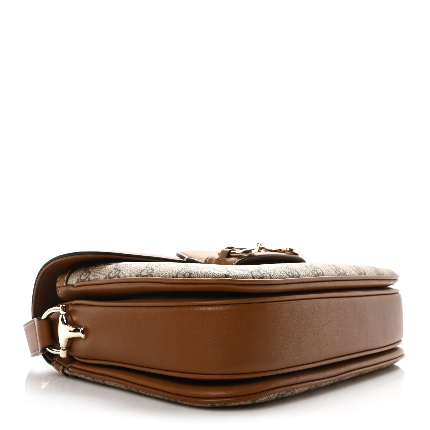 Gucci GG Supreme Monogram Horsebit 1955 Soft Small Shoulder Bag Beige Brown Sugar 4 of 11