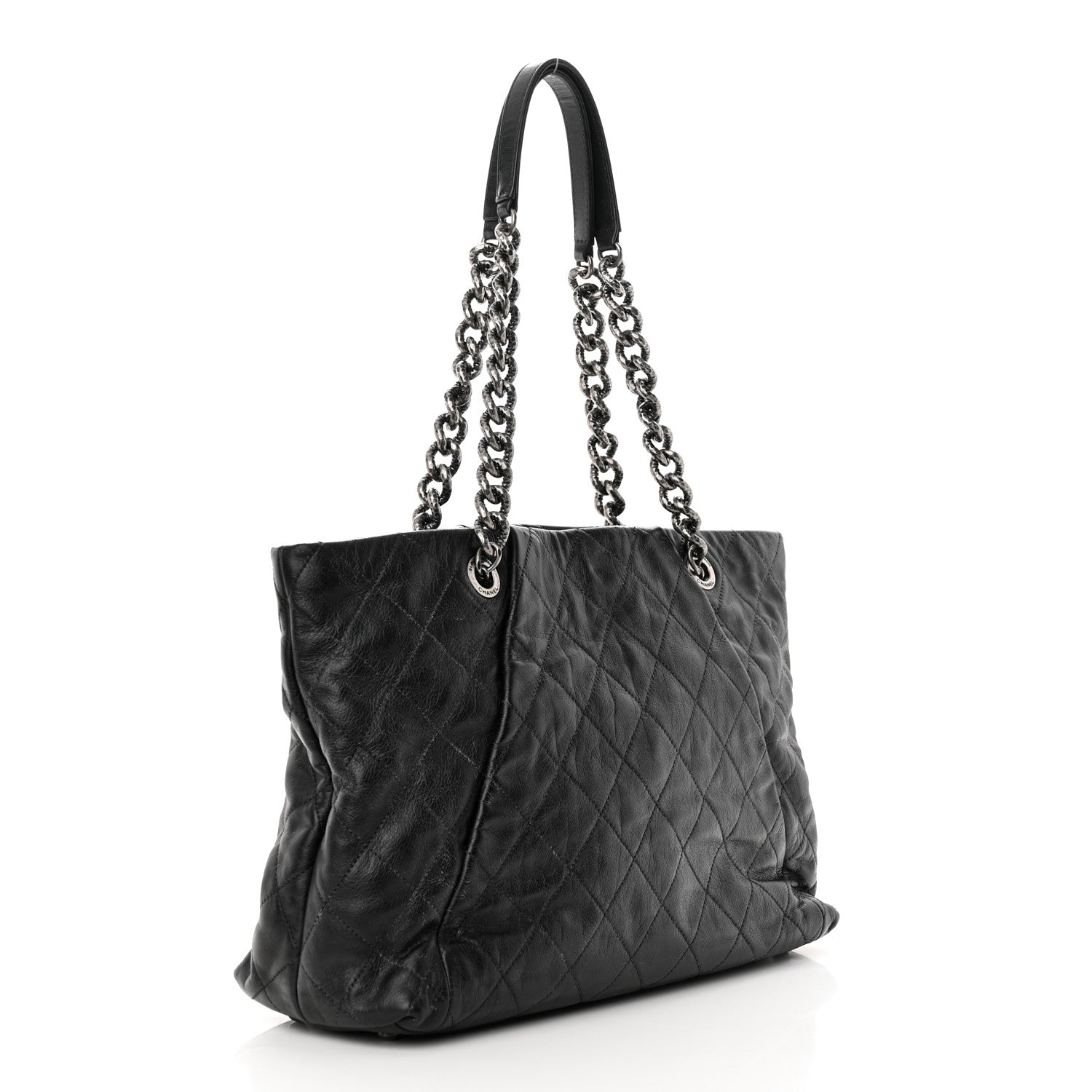 Chanel Calfskin Quilted Large Coco Pleats Tote Black 3 of 34