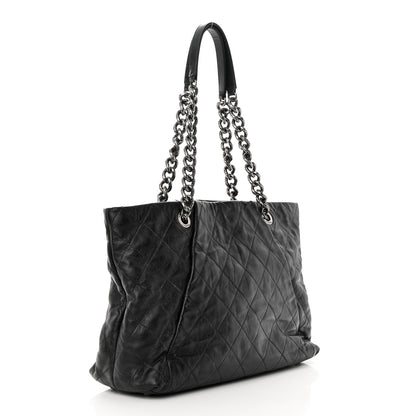 Chanel Calfskin Quilted Large Coco Pleats Tote Black 3 of 34