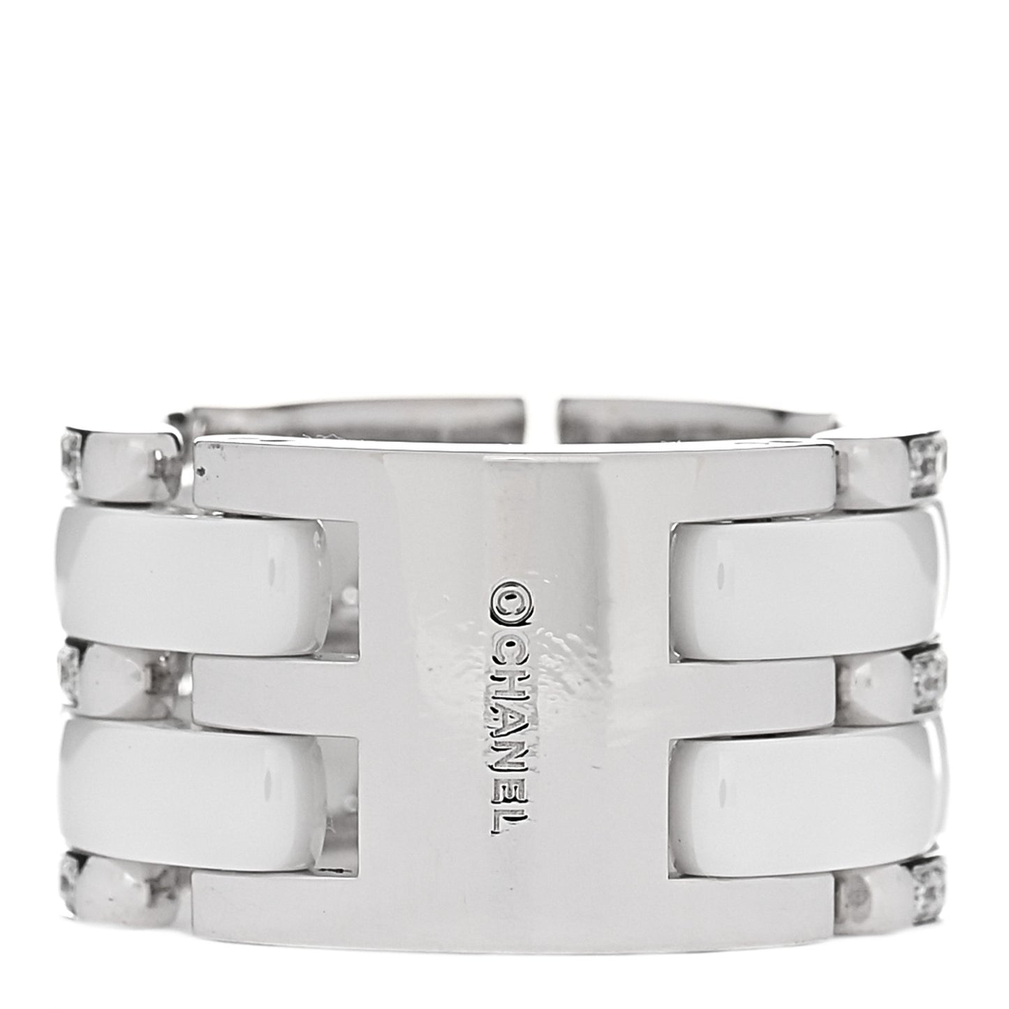 18K White Gold Diamond Ceramic Large Ultra Ring 51 5.75 White