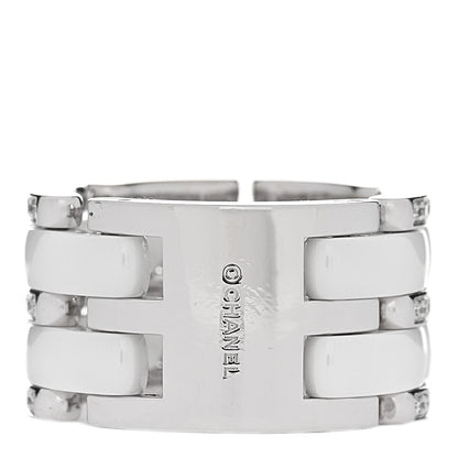 Chanel 18K White Gold Diamond Ceramic Large Ultra Ring 51 5.75 White 3 of 6