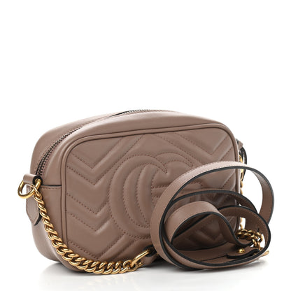 Gucci Calfskin Matelasse Mini GG Marmont Chain Shoulder Bag Porcelain Rose 3 of 10