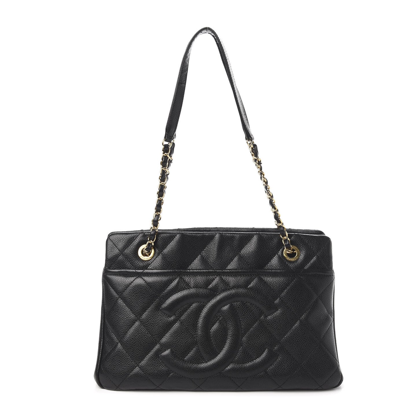 Caviar Quilted Timeless CC Soft Tote Black