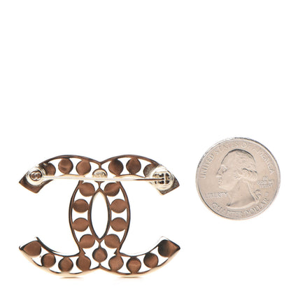 Chanel Crystal CC Brooch Light Gold 3 of 4
