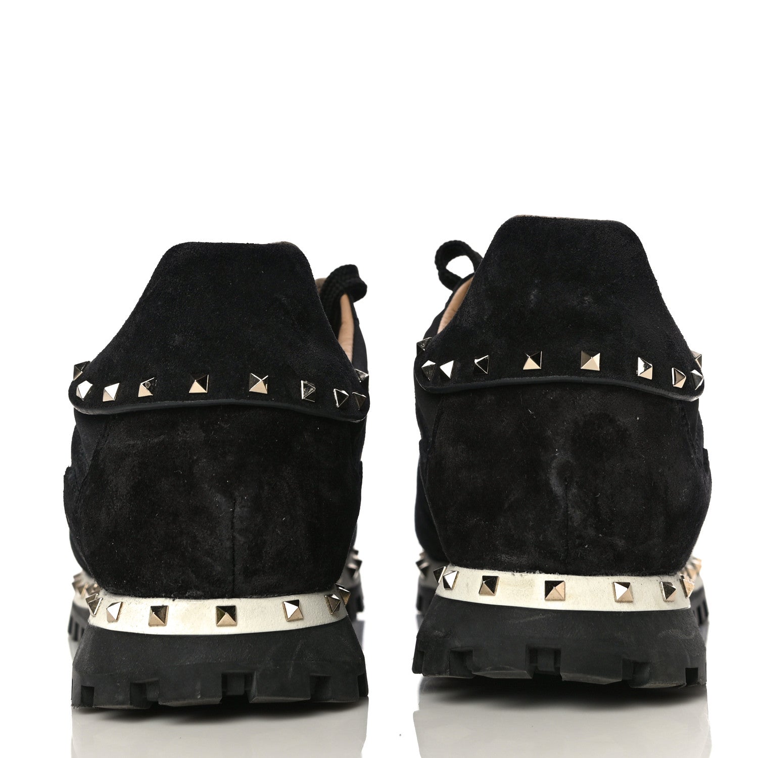 Valentino Garavani Suede Nylon Camouflage Womens Soul Rockstud Sneakers 41 Black 5 of 13