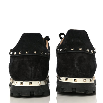 Valentino Garavani Suede Nylon Camouflage Womens Soul Rockstud Sneakers 41 Black 5 of 13