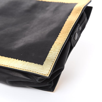 Bottega Veneta Gilded Waxed Leather Pouch Gold Black 9 of 11