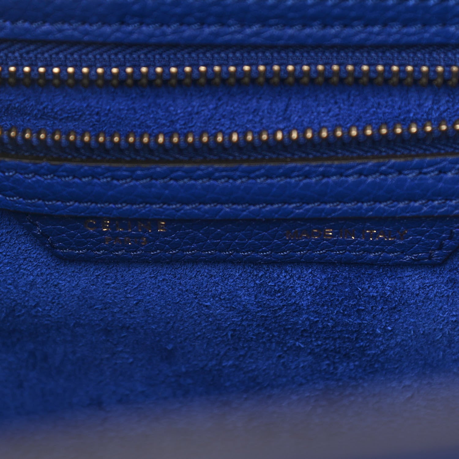 Celine Drummed Calfskin Mini Luggage Indigo 5 of 8