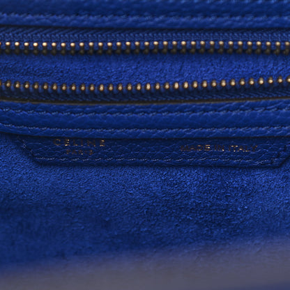 Celine Drummed Calfskin Mini Luggage Indigo 5 of 8
