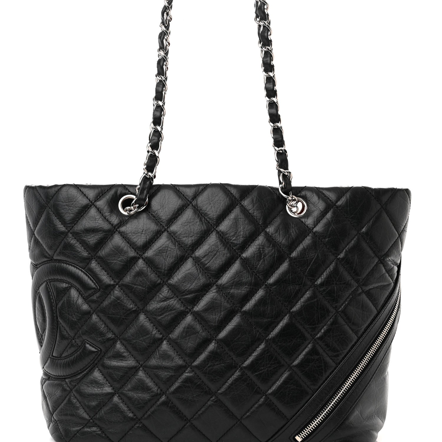Chanel Aged Calfskin Quilted Large Cotton Club Tote Black 8 of 10