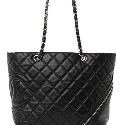 Chanel Aged Calfskin Quilted Large Cotton Club Tote Black 8 of 10