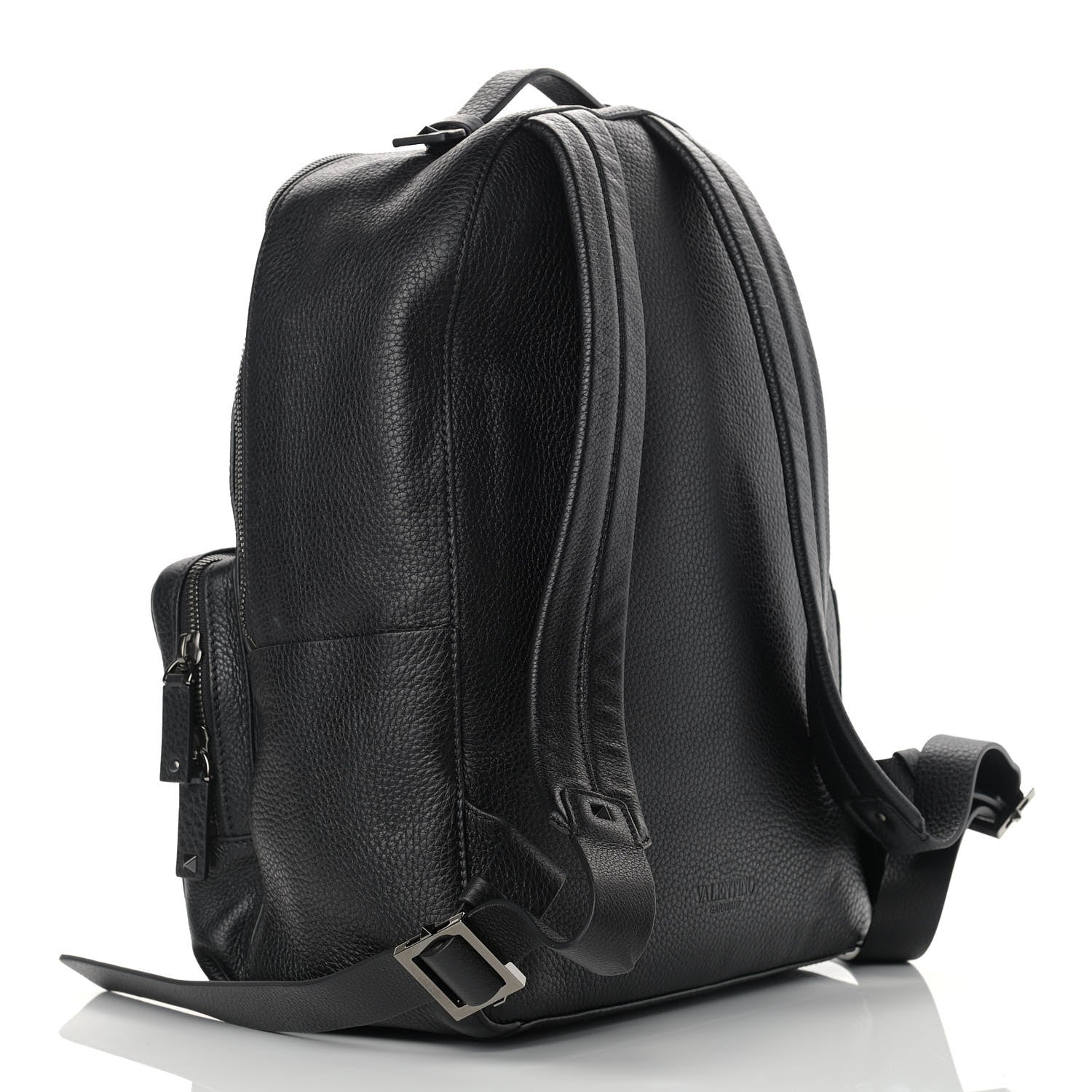 Valentino Garavani Grained Calfskin Rockstud Backpack Black 2 of 8