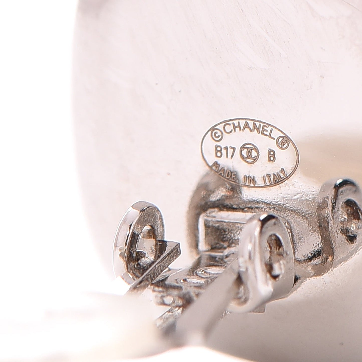 Crystal CC Clip On Earrings Silver