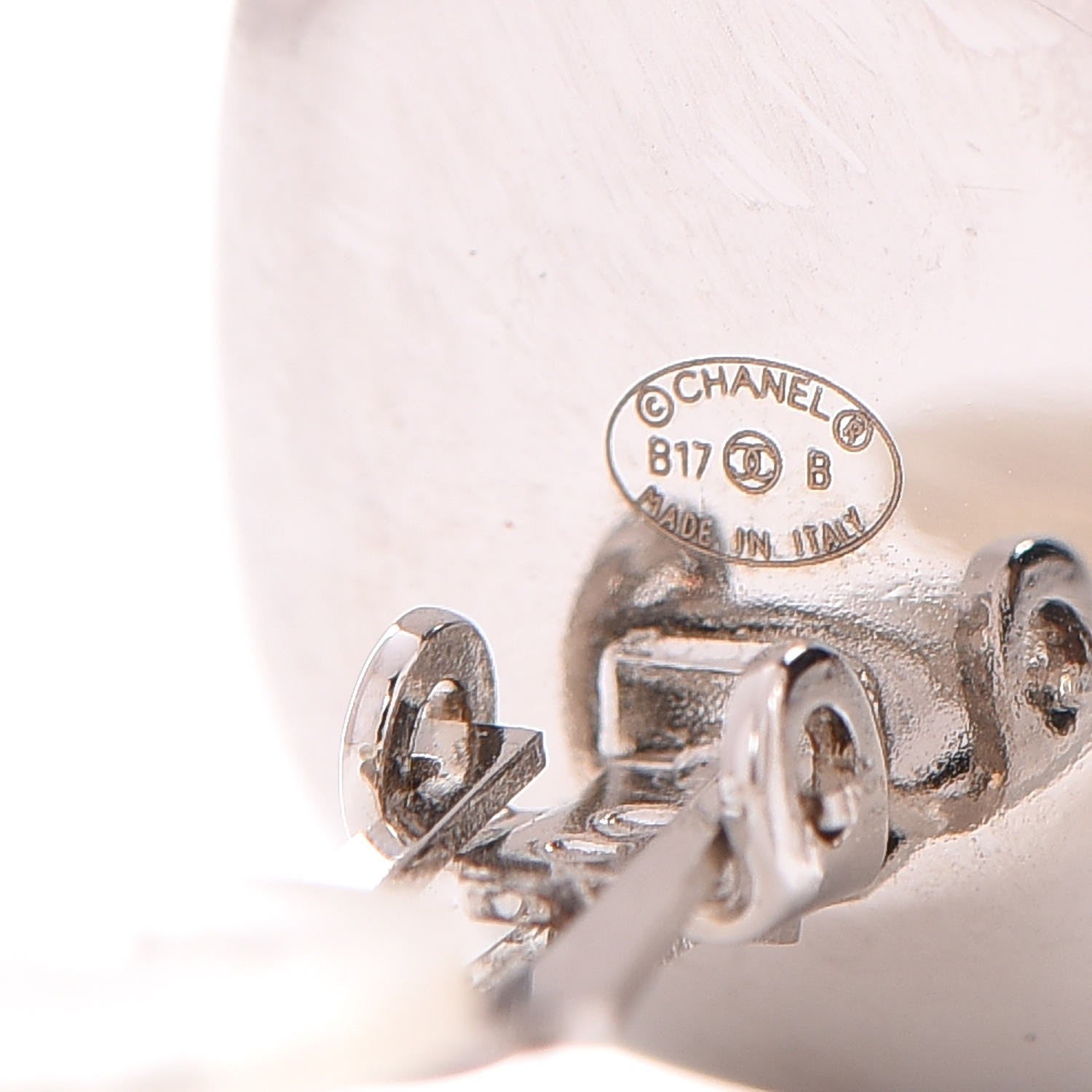 Chanel Crystal CC Clip On Earrings Silver 4 of 5