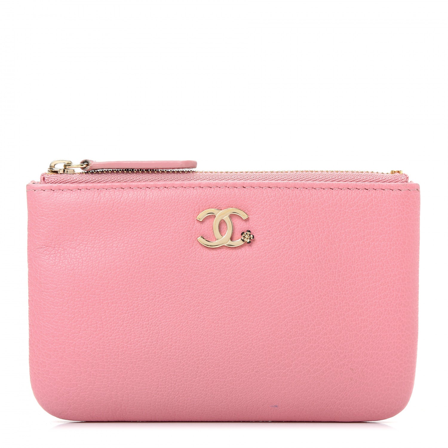 Chanel Goatskin Small CC Clover Cosmetic Case Pink 1 of 10