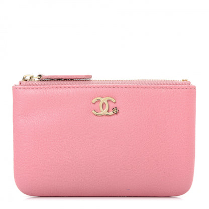 Chanel Goatskin Small CC Clover Cosmetic Case Pink 1 of 10