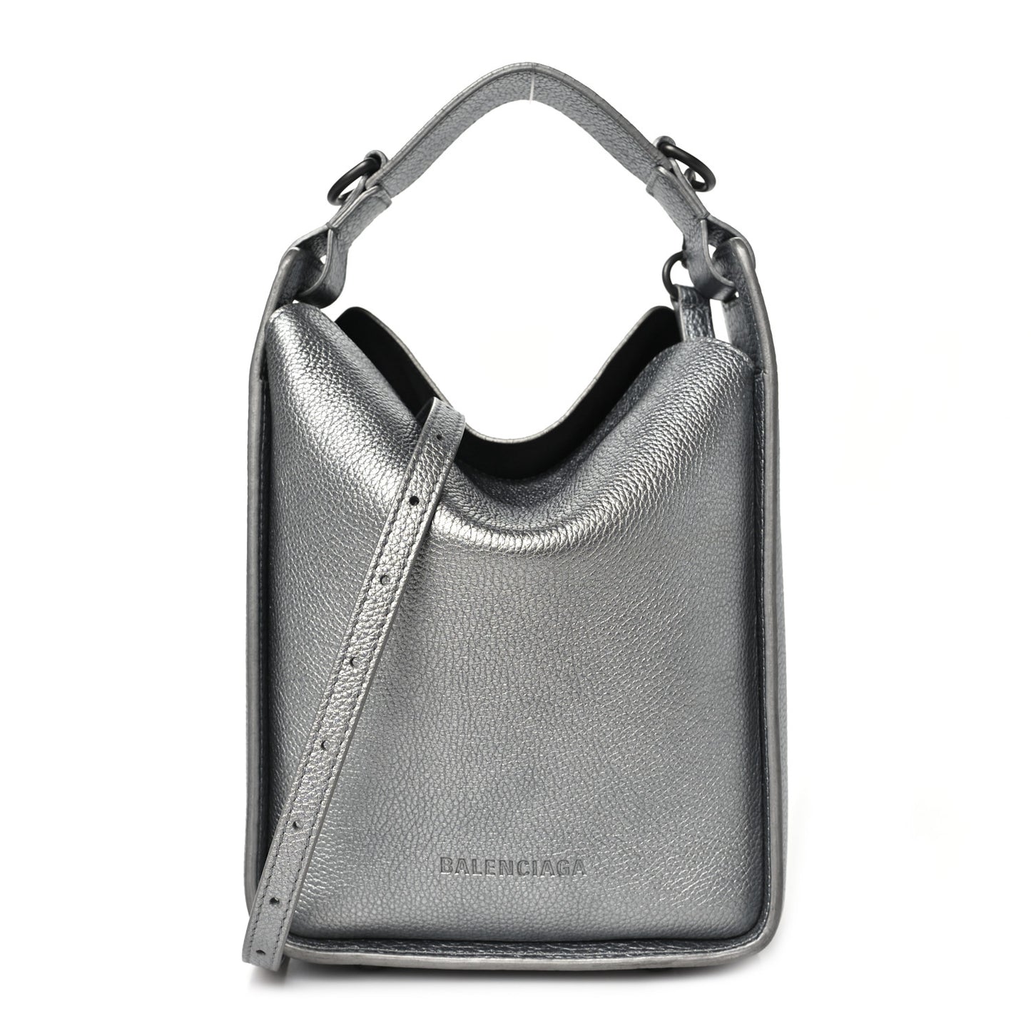 Metallic Calfskin XS Tool 2.0 North-South Tote Silver