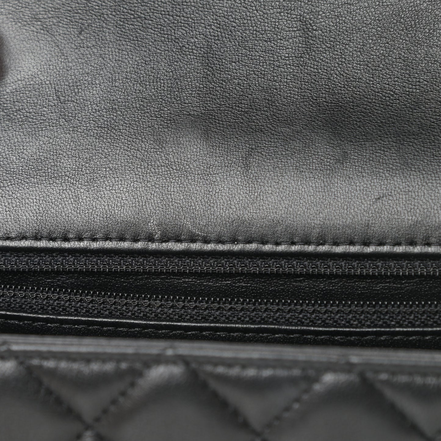 Lambskin Quilted Mini Rectangular Flap Black