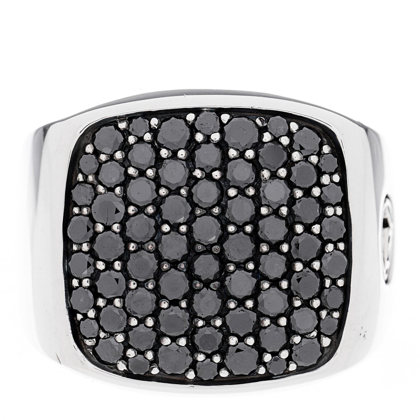 Sterling Silver Black Diamond Streamline Signet Ring 57 8