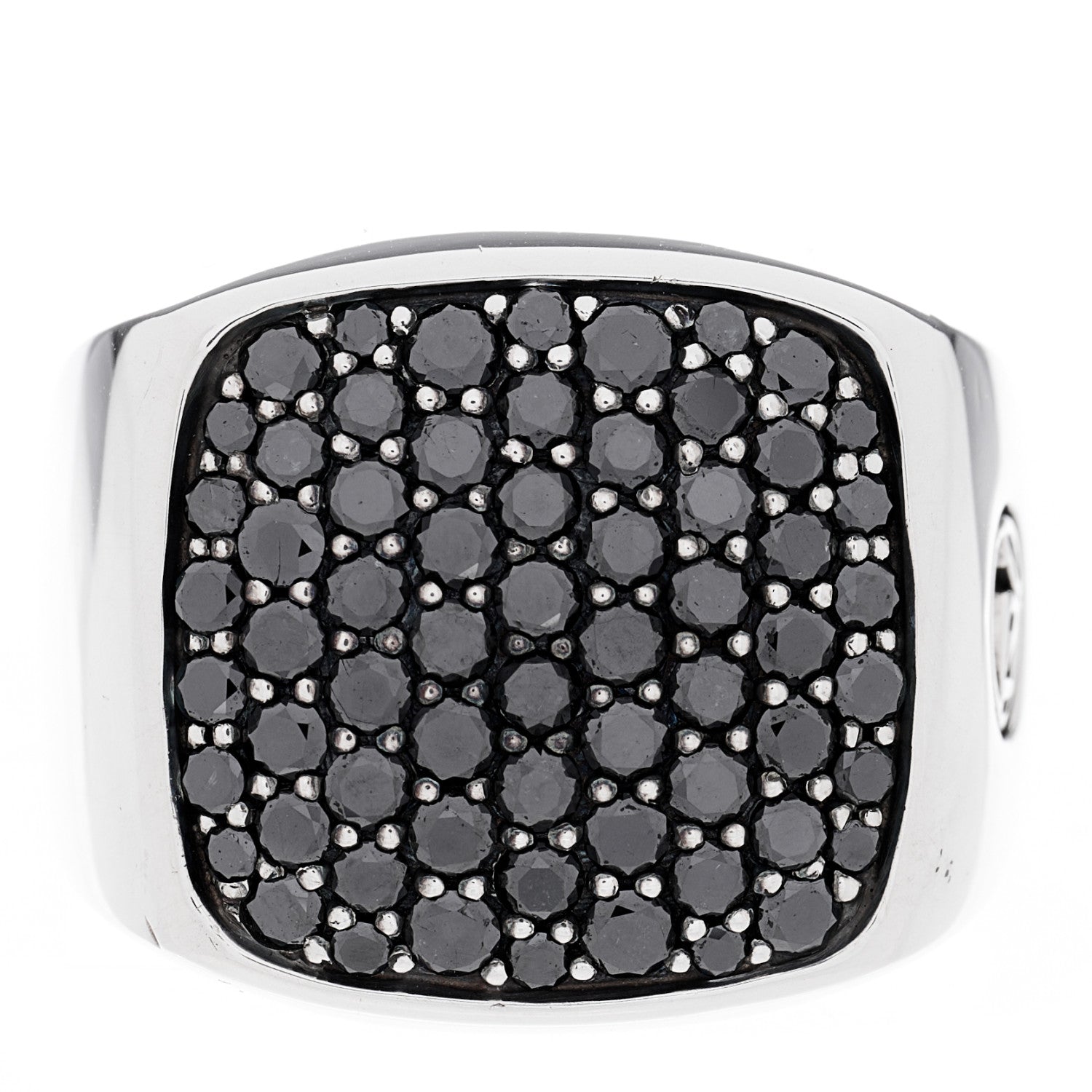 David Yurman Sterling Silver Black Diamond Streamline Signet Ring 57 8 1 of 5