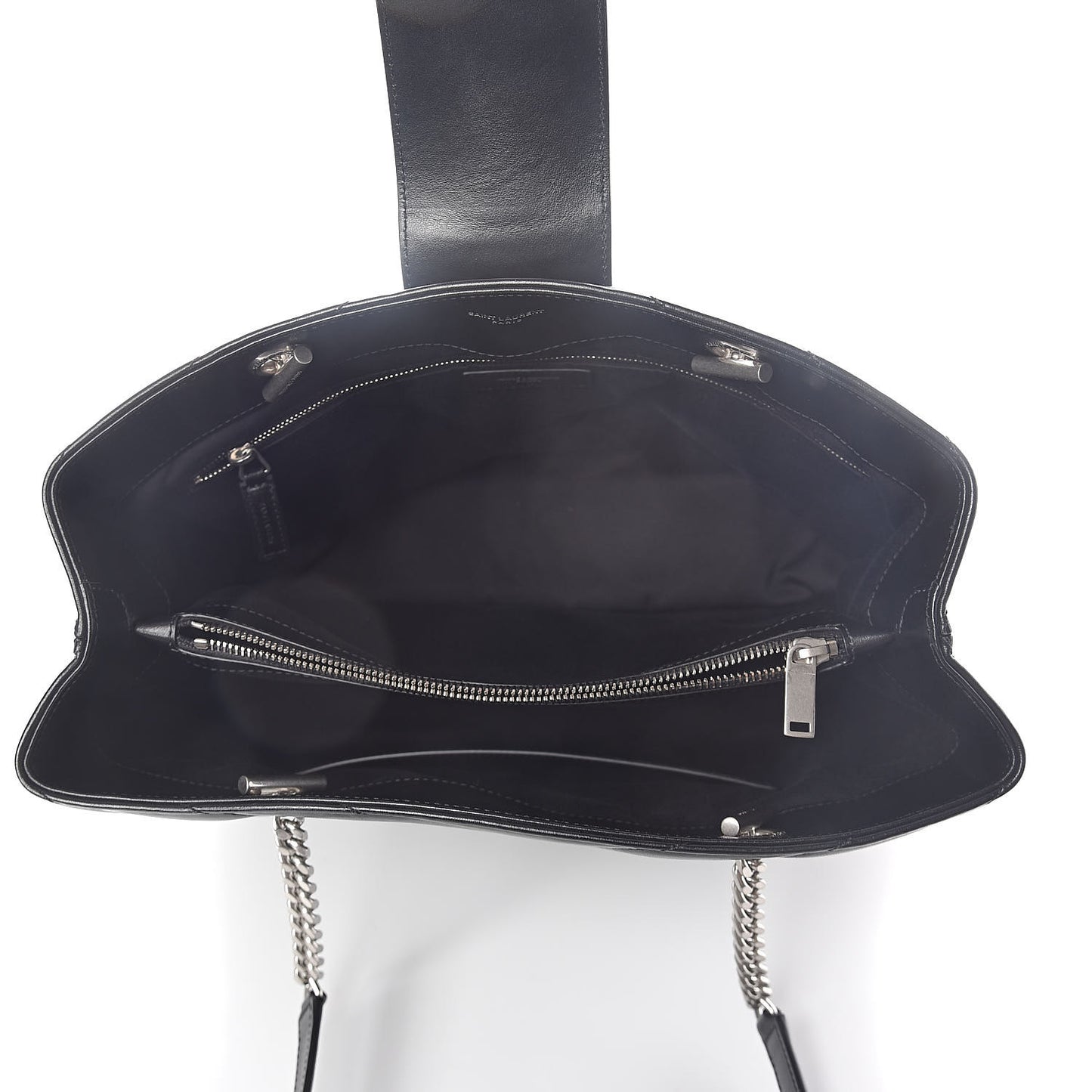 Calfskin Y Quilted Monogram Large Loulou Shopper Black