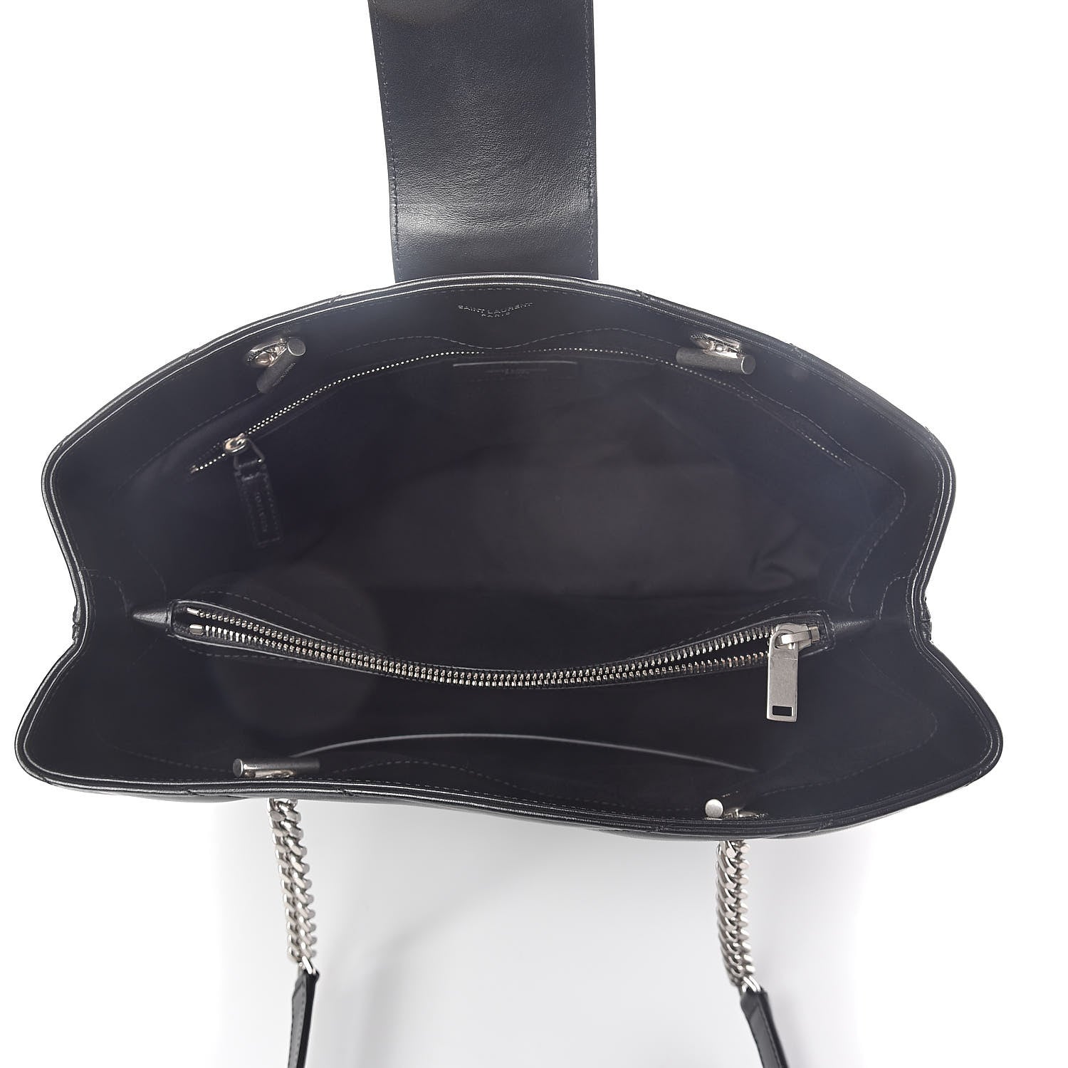 Saint Laurent Calfskin Y Quilted Monogram Large Loulou Shopper Black 5 of 9