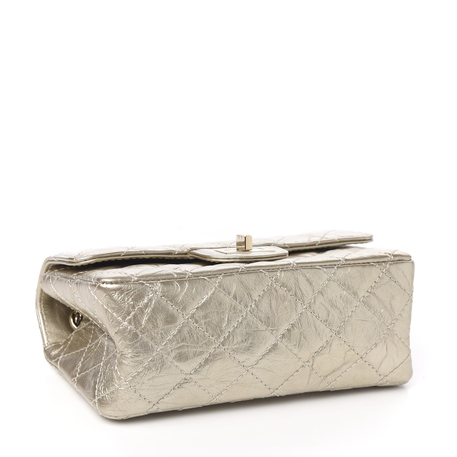 Chanel Aged Calfskin Quilted 2.55 Reissue Mini Flap Light Gold 3 of 9