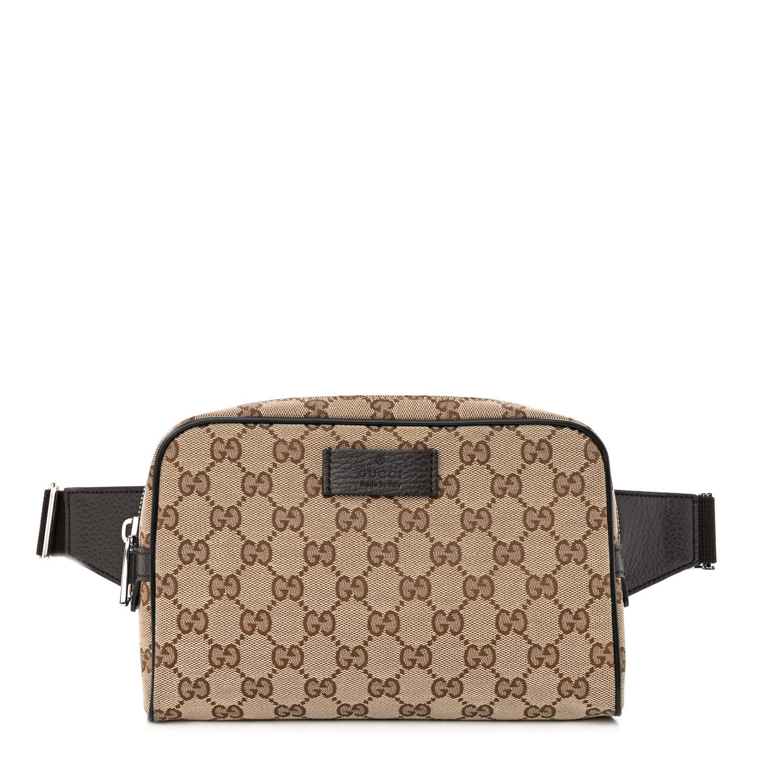 Gucci Monogram Dollar Calfskin Belt Bag Beige Ebony Testa di Moro Marrone Scuro 1 of 11