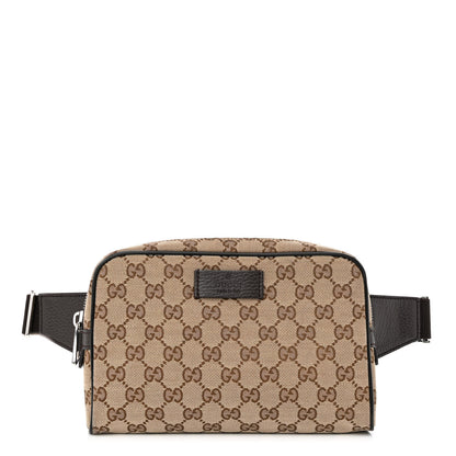 Gucci Monogram Dollar Calfskin Belt Bag Beige Ebony Testa di Moro Marrone Scuro 1 of 11