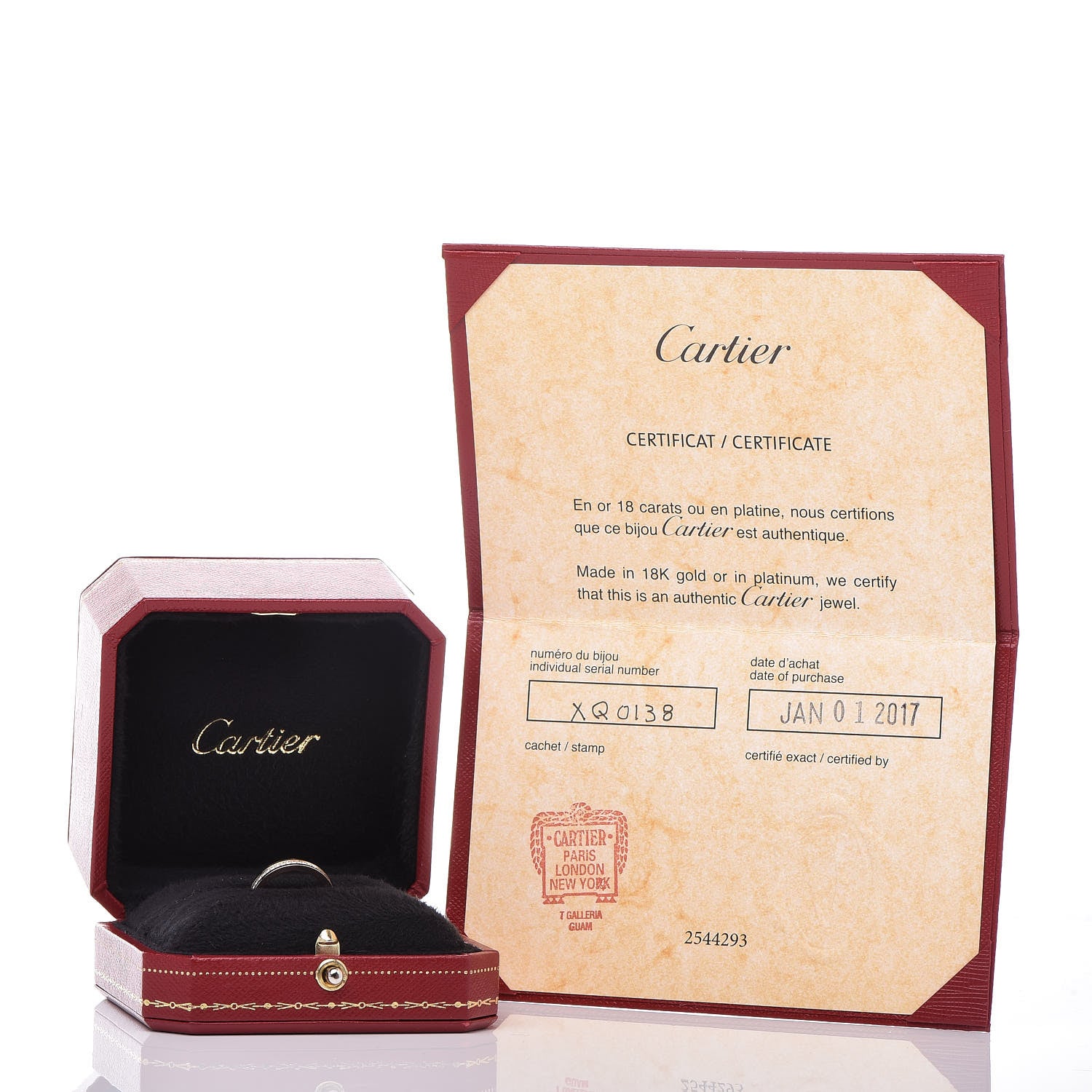 Cartier 18K White Yellow Pink Gold Diamond 2.5mm Vendome Louis Cartier Wedding Band Ring 48 4.5 7 of 7