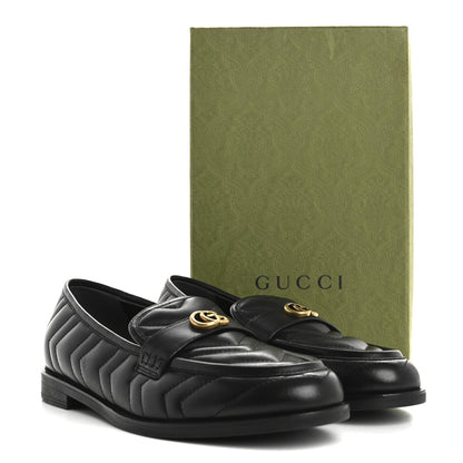 Gucci Nappa Matelasse Double G Marmont Loafers 41 Black 10 of 10