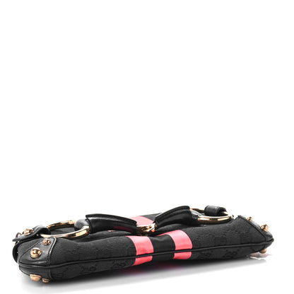 Gucci Monogram Horsebit Web Clutch Black 3 of 9