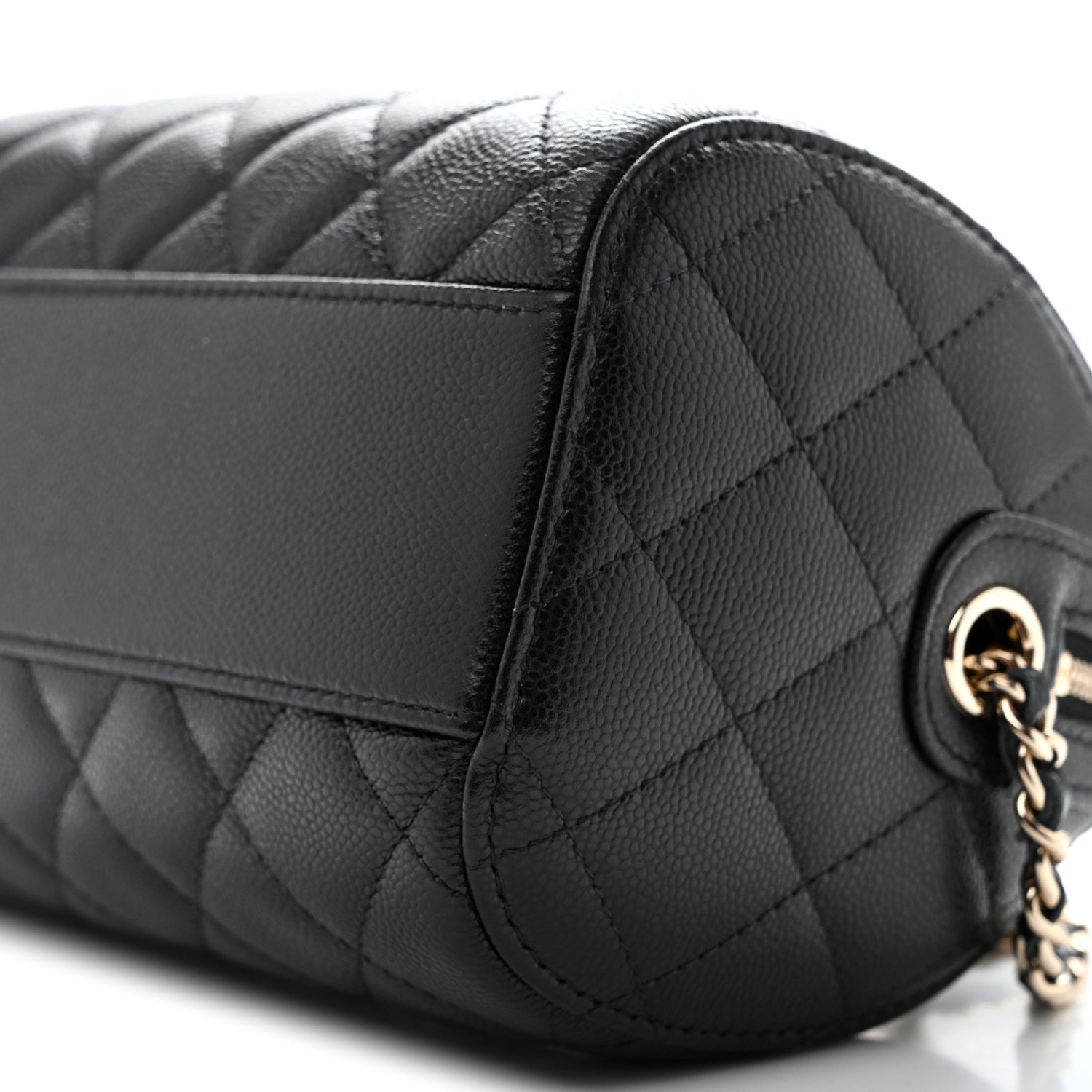 Chanel Caviar Quilted Barrel Clutch With Chain  Black 9 of 12