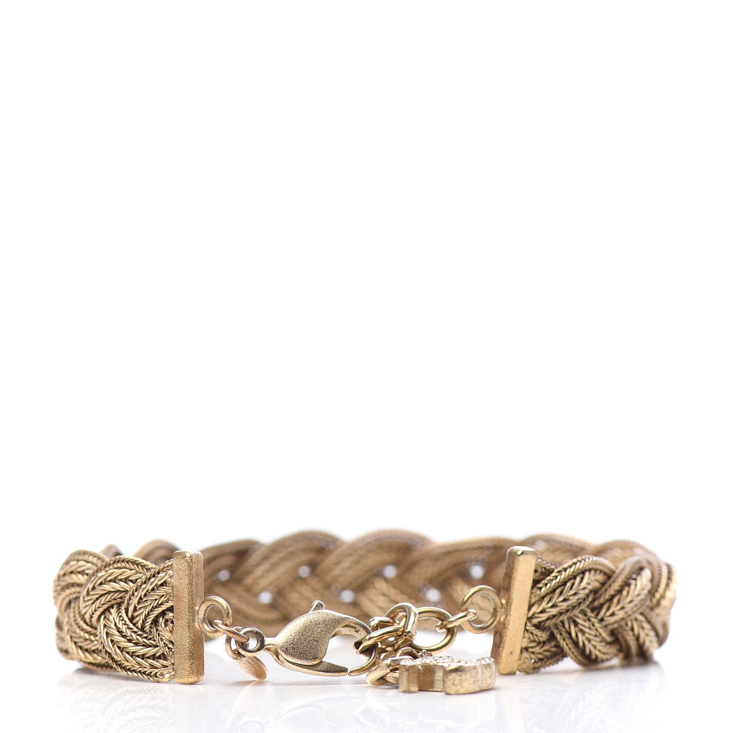 Metal Braided Chain Bracelet Gold