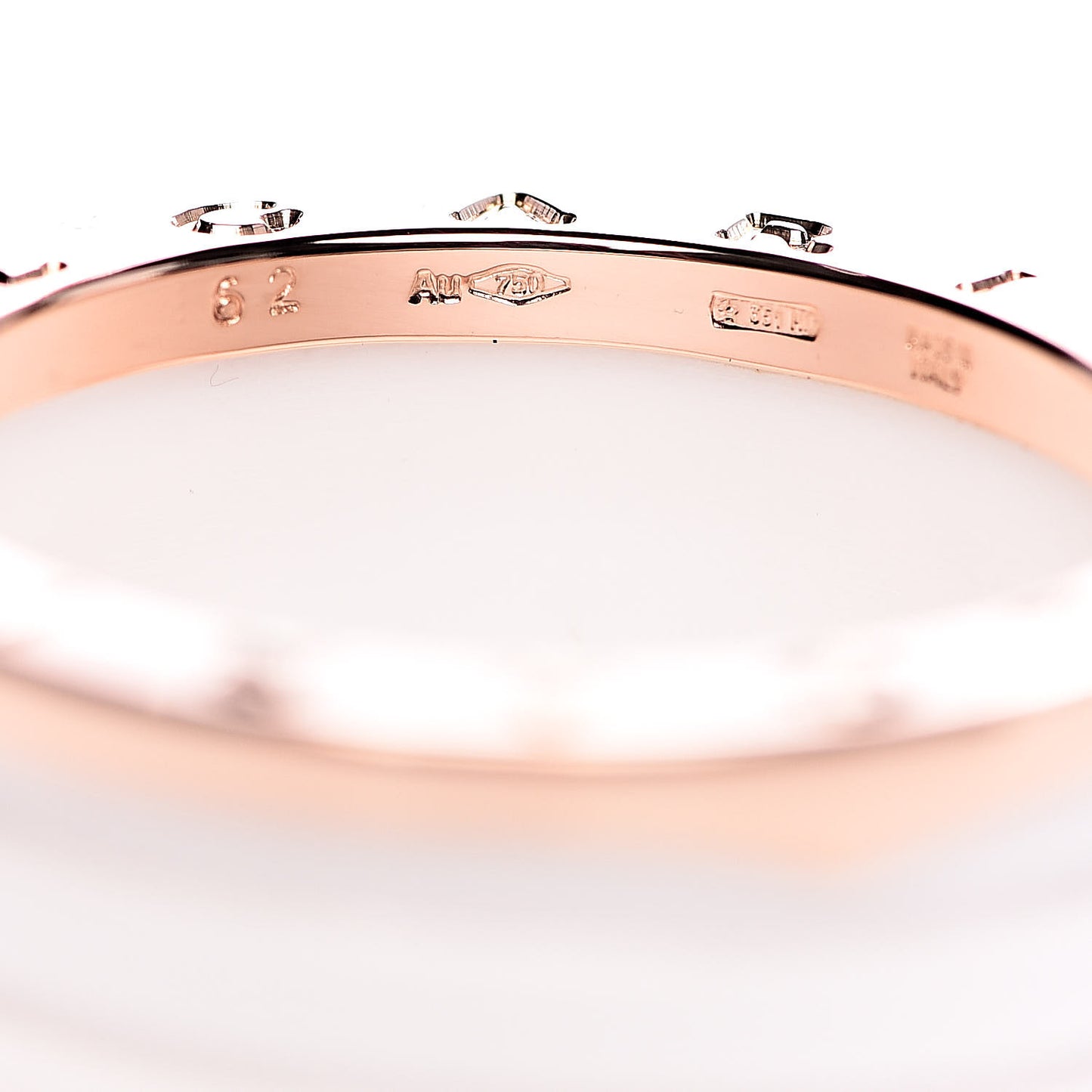 18K Rose Gold White Ceramic B.Zero1 Four-Band Ring 62 10