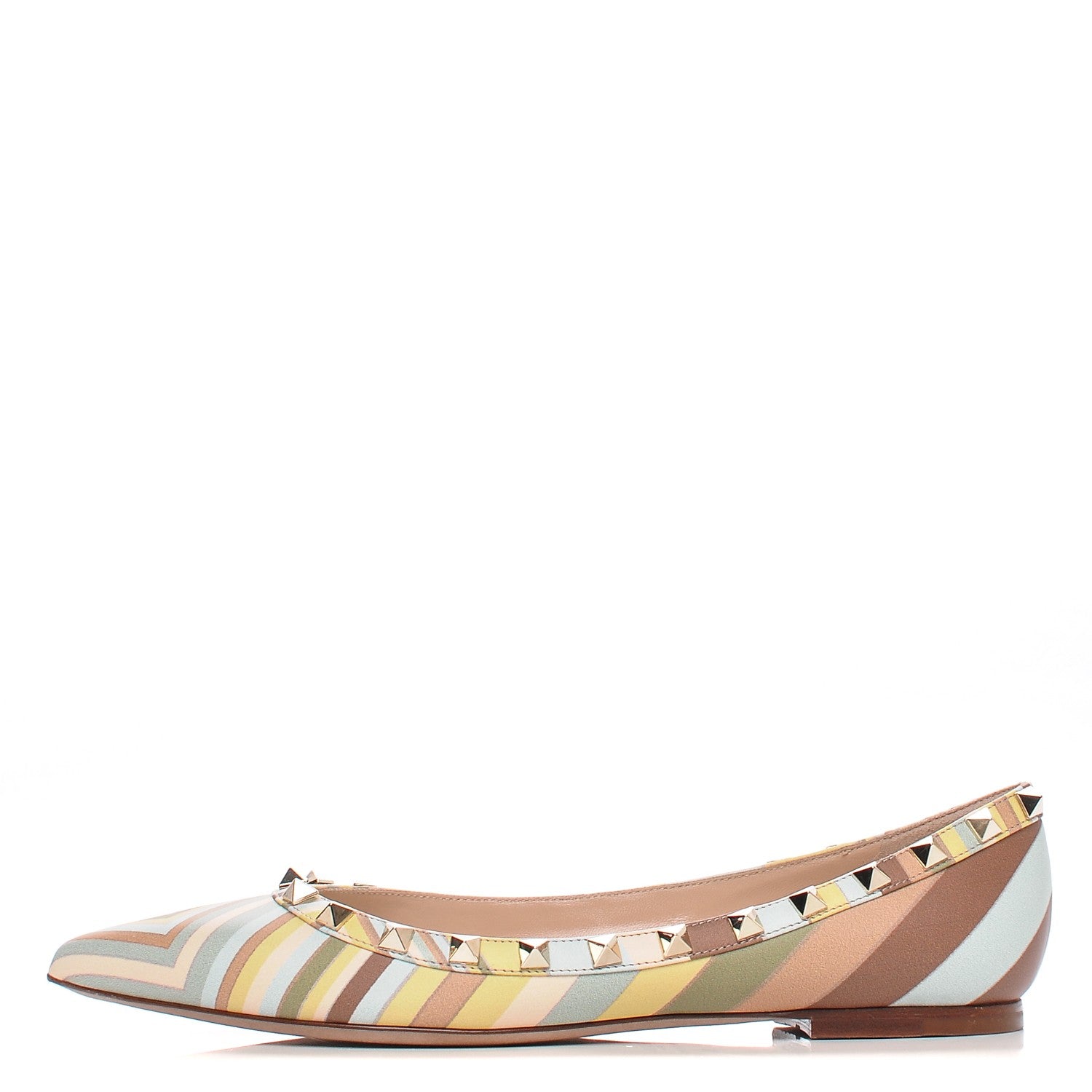 Valentino Garavani Nappa Native Couture 1975 Rockstud Ballerina Flats 38 Multicolor 1 of 9
