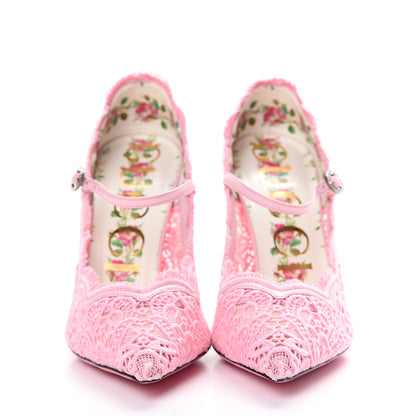 Gucci Lace Pizzo Venice Pumps 36 Sugar Pink 4 of 8