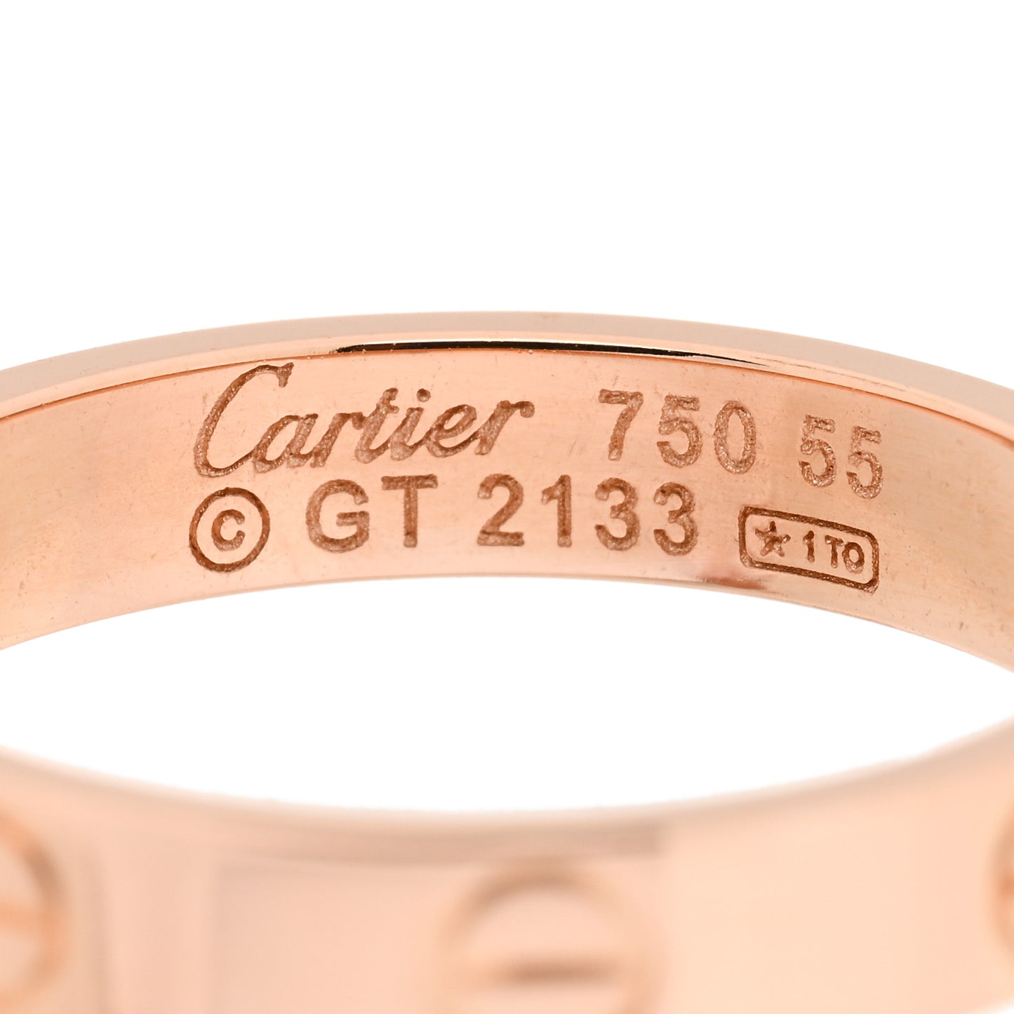 18K Pink Gold 3.5mm LOVE Wedding Band Ring 55 7.25